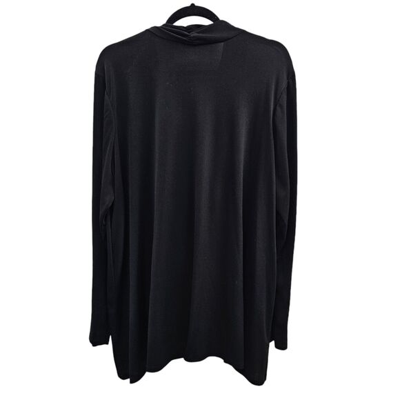 Lane Bryant Blouse Womens 22 24 Plus Size Black Shirt Soft Draped Dressy Work - Picture 5 of 7